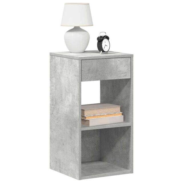 Berkfield Home Bedside Cabinets with Drawer 2 pcs Concrete Grey 35x34x66.5 cm - image 1