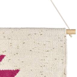 Wyld and Coco Handwoven Beige Cotton Wall Hanging with Geometric Tassels - thumbnail 5
