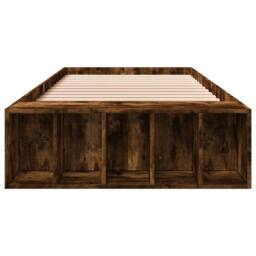 Berkfield Home Bed Frame without Mattress Smoked Oak 90x190 cm Single in Brown - thumbnail 4