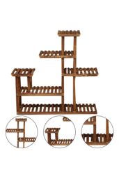 Living and Home Large Multi-Tiered Rustic Wooden Plant Stand Rack Decorative Display Shelf in Brown - thumbnail 4