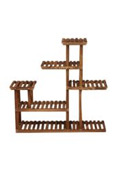 Living and Home Large Multi-Tiered Rustic Wooden Plant Stand Rack Decorative Display Shelf in Brown - thumbnail 3