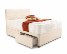 PARADISE BEDS LTD Orthopedic Divan Bed Set With Memory Foam Spring Mattress in Beige - Size: Single - thumbnail 3