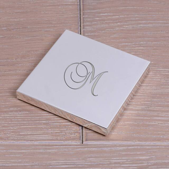 Uniqueful Women's Personalised Script Initial Silver Plated Compact Mirror Wedding Gift - image 1