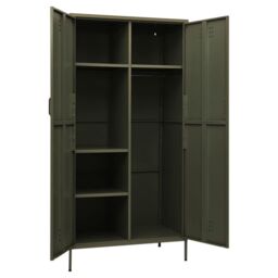 Berkfield Home Wardrobe Olive Green 90x50x180 cm Steel - Size: 90 x 50 x 180 cm - thumbnail 6