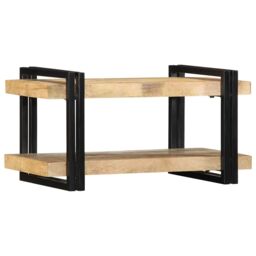 Berkfield Home Wall Shelf 70x33x35 cm Solid Rough Wood Mango in Brown - Size: 70 x 33 x 35 cm - thumbnail 2