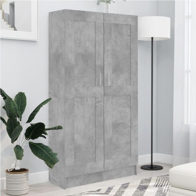Berkfield Home Book Cabinet Concrete Grey 82.5x30.5x150 cm Engineered Wood - image 1