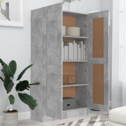 Berkfield Home Book Cabinet Concrete Grey 82.5x30.5x150 cm Engineered Wood - thumbnail 3