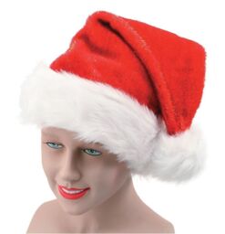 Shatchi Christmas Santa Hat with Glitter Lady Miss Santa Fancy Dress Costume Accessories Party Fun Stocking Filler Xmas Decorations in Red - thumbnail 2