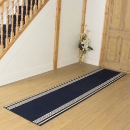 runrug Hallway Carpet Runner Rug - Soft & Comfy, 9mm - 'Key' in Blue - Size: 80 cm x 330 cm - thumbnail 3