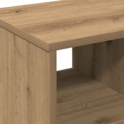 Berkfield Home Side Table on Wheels - Artisan Oak, 50x30x55 cm, Made of Engineered Wood in Brown - Size: 50 x 30 x 55 cm - thumbnail 8