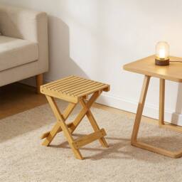 FORGEVIO Wooden Plant Stand Patio Balcony Garden Side Table in Natural - Size: 0.6m2 - thumbnail 5