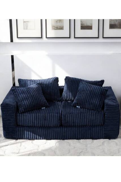 Groundlevel Camden 2 Seater Velvet Sofa in Navy - image 1