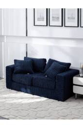 Groundlevel Camden 2 Seater Velvet Sofa in Navy - thumbnail 3