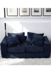 Groundlevel Camden 2 Seater Velvet Sofa in Navy