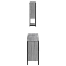 Berkfield Home 3 Piece Bathroom Furniture Set Grey Sonoma Engineered Wood - thumbnail 7