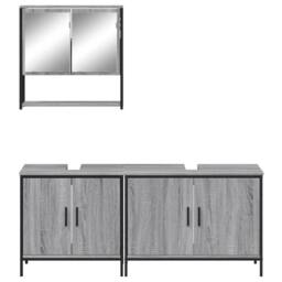 Berkfield Home 3 Piece Bathroom Furniture Set Grey Sonoma Engineered Wood - thumbnail 5