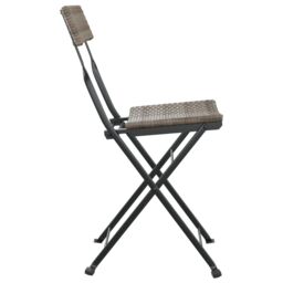 Berkfield Home Folding Bistro Chairs 8 pcs Grey Poly Rattan & Steel - thumbnail 6