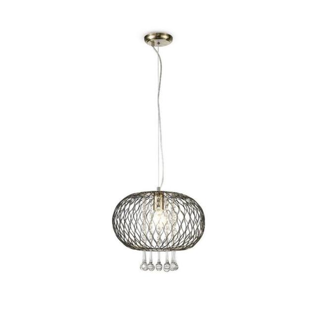 Netlighting Chelsie Large Ceiling Pendant 1 Light Antique Brass Clear Glass in Bronze - image 1