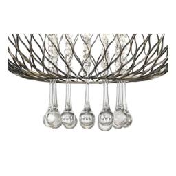 Netlighting Chelsie Large Ceiling Pendant 1 Light Antique Brass Clear Glass in Bronze - thumbnail 6