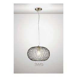 Netlighting Chelsie Large Ceiling Pendant 1 Light Antique Brass Clear Glass in Bronze - thumbnail 2