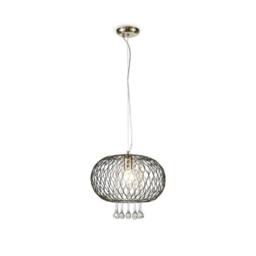 Netlighting Chelsie Large Ceiling Pendant 1 Light Antique Brass Clear Glass in Bronze