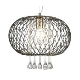 Netlighting Chelsie Large Ceiling Pendant 1 Light Antique Brass Clear Glass in Bronze - thumbnail 5