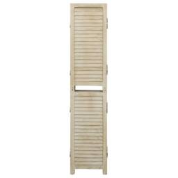 Berkfield Home 6-Panel Room Divider 210x165 cm Solid Wood Paulownia in Light Beige - thumbnail 3