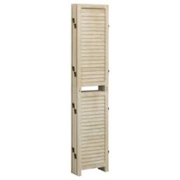 Berkfield Home 6-Panel Room Divider 210x165 cm Solid Wood Paulownia in Light Beige - thumbnail 4