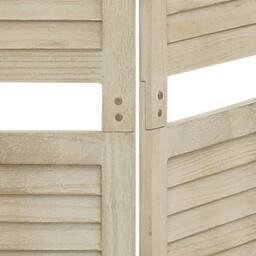 Berkfield Home 6-Panel Room Divider 210x165 cm Solid Wood Paulownia in Light Beige - thumbnail 5