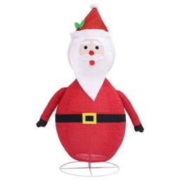 Berkfield Home Decorative Christmas Santa Claus Figure LED Luxury Fabric 90cm - thumbnail 5