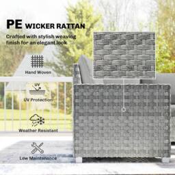 OUTSUNNY 4 Seater Rattan Garden Furniture Set with Cushions, Grey - thumbnail 5