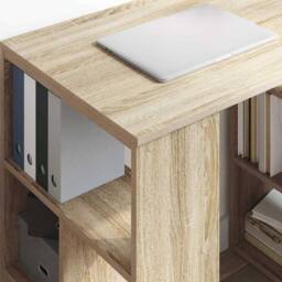 Berkfield Home Corner Desk Sonoma oak MDF Medium Sonoma Oak Corner Desk in Tan - thumbnail 4