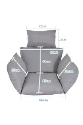 Living and Home Egg Hanging Chair Cushion Hanging Basket Seat Cushion in Grey - thumbnail 3