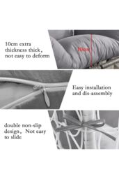 Living and Home Egg Hanging Chair Cushion Hanging Basket Seat Cushion in Grey - thumbnail 5