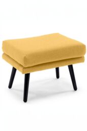 More4Homes Winslow Wing Back Fabric Occasional Button Back Armchair w Footstool in Mustard - thumbnail 4