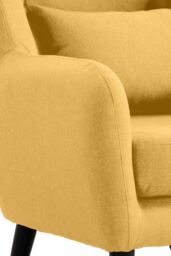 More4Homes Winslow Wing Back Fabric Occasional Button Back Armchair w Footstool in Mustard - thumbnail 5