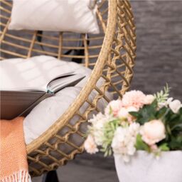 Charles Bentley Single Hanging Swing Chair H198 x Diameter 104cm Natural in Beige - thumbnail 4