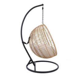 Charles Bentley Single Hanging Swing Chair H198 x Diameter 104cm Natural in Beige - thumbnail 6
