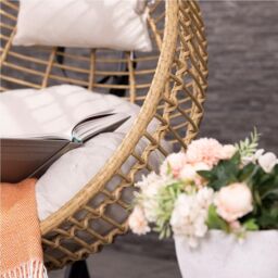 Charles Bentley Single Hanging Swing Chair H198 x Diameter 104cm Natural in Beige - thumbnail 3