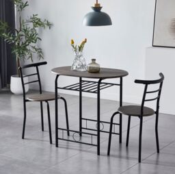MCC Direct Breakfast Bar Table with 2 chairs Barley in Dark Brown - thumbnail 1