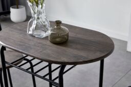 MCC Direct Breakfast Bar Table with 2 chairs Barley in Dark Brown - thumbnail 3