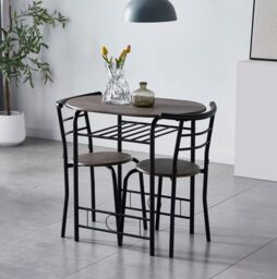 MCC Direct Breakfast Bar Table with 2 chairs Barley in Dark Brown - thumbnail 2