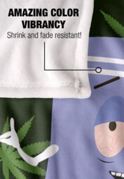South Park Towlie Pot Leaves Silky Touch Super Soft Throw Blanket 152 X 127 cm in White - thumbnail 4