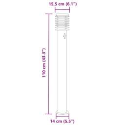 Berkfield Home Outdoor Floor Lamps with Sensors 3pcs Silver 110cm Stainless Steel - thumbnail 7