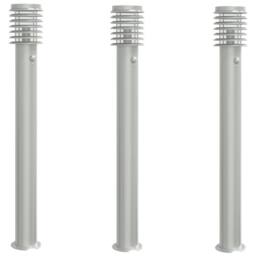 Berkfield Home Outdoor Floor Lamps with Sensors 3pcs Silver 110cm Stainless Steel - thumbnail 3