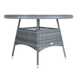 Charles Bentley Garden Outdoor 6 Piece Rattan Dining Set Grey - thumbnail 5