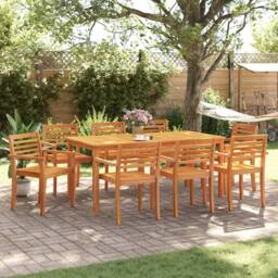 Berkfield Home Beautiful Garden Chairs 8 pcs 59x55x85 cm Solid Wood Acacia in Brown - Size: 59 x 55 x 85 cm - thumbnail 1