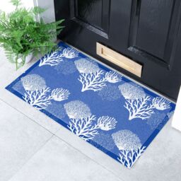 Artsy Mats Corals Doormat (70 x 40cm) in Blue - Size: 40 cm x 70 cm