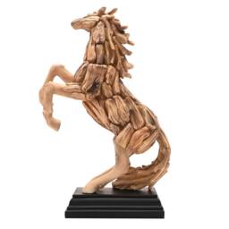 Naturecraft Resin Driftwood Collection Rearing Horse Figurine in Brown - thumbnail 4