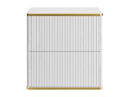 Vente-unique Fluted Wall-Hung Vanity Unit With Gold Trim - White - W60 Cm - KELIZA - thumbnail 4
